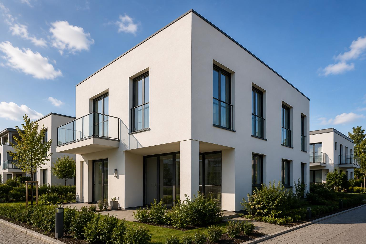 Neubau einer mehrgeschossigen Wohnanlage im Rohbau